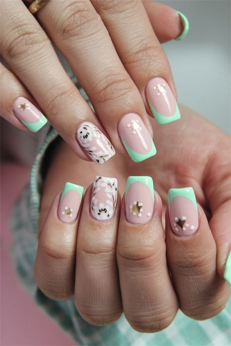 Looking for fantastic cute nail ideas that still carry a touch of sophistication? Try this adorable square nail design featuring soft pastel colors and charming floral details. Perfect for any occasion, these square tips add a modern twist while showcasing your playful side. Whether you're attending a brunch or a night out, this nail style will have all eyes on you. Embrace the trend and let your nails do the talking! #CuteNailIdeas #NailArt #SquareNails Pastel, Cute Nail Ideas, Square Nail, Square Nail Designs, Soft Pastel Colors, Cute Nail, Nail Style, Chic Look, All Eyes