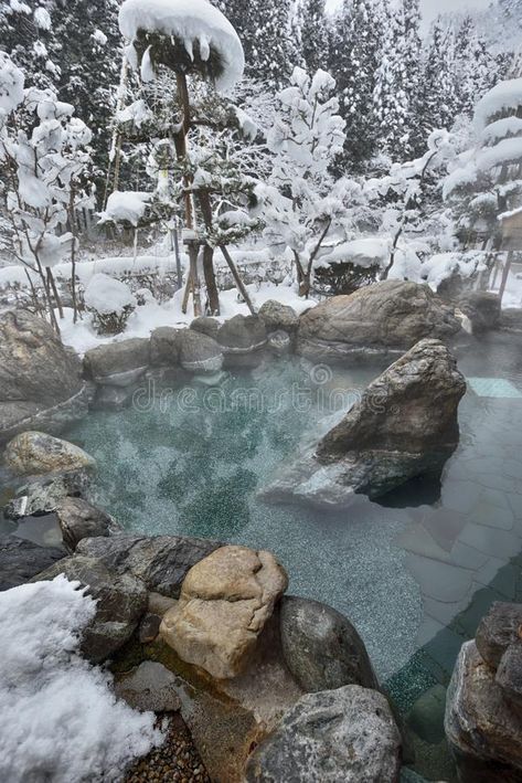 Hot Spring Aesthetic, Hot Springs Winter, Winter Hot Springs, Snow In Spring, Greenhouse In The Snow, Snow Hot Springs, Hot Spring, Hot Tub Snow, Snowy Hot Springs