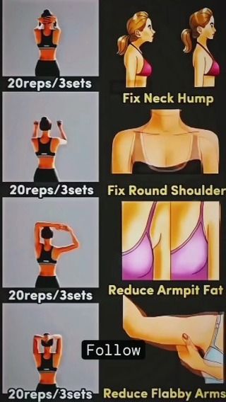 Women Fitness | Weight loss | Home Workout 🇺🇸 | The Arm Exercises I used to tone and slim my arms 40kg ago 💜✨ #weightloss #workout #exercises #armworkout #armday #health… | Instagram Exercises Arms, Fix Rounded Shoulders, Lose Arm Fat Fast, Weights Workout For Women, Summer Body Workout Plan, Muscle Building Tips, Arm Workout Women, Lose Arm Fat, Armpit Fat