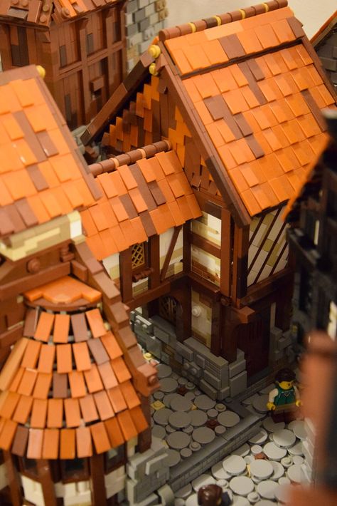 Minecraft Medieval Street, Minecraft Medieval Factory, Mideaval Minecraft Build, Lego Medieval, Lego Medieval House, Medieval Cottage, Lego Medieval Castle, Lego Toy, Lego Winter