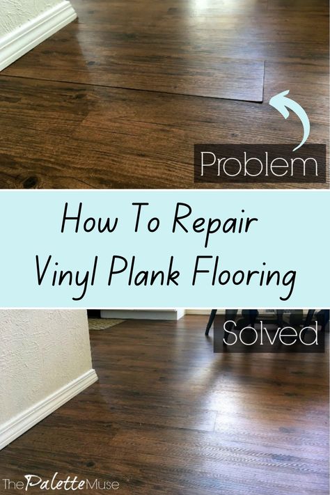 Is your vinyl plank flooring lifting up in a few of the corners? Here's how to fix it yourself, quickly and easily. DIY Vinyl plank flooring repair doesn't have to be intimidating. You just need a few of the right tools! Vynal Flooring, Vinyl Wood Flooring, Vinyl Repair, Lvp Flooring, Luxury Vinyl Plank Flooring, Upcycled Home Decor, Diy Vinyl, Diy Home Repair, Vinyl Plank Flooring