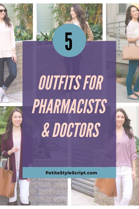 Professional Outfits Doctor, Pharmacist Clothes Work Outfits, Health Professional Outfit, Doctors Outfit Professional, Doctor Work Outfit Women, Doctor Wardrobe Female, Woman Doctor Outfits, Doctor Fashion Women Outfits, Business Casual Outfits For Women In Healthcare