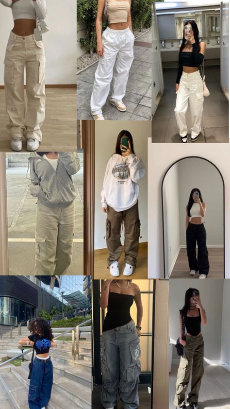 Baggy Cargos Outfits, Cargo Baggy Pants Outfit, Outfit Con Pantalones Cargo, Outfits Pantalones Cargo, Pantalon Ancho Outfits, Outfits Con Pantalon Cargo, Baggy Pants Outfit Street Styles, Casual Baggy Outfits, Baggy Aesthetic Outfits