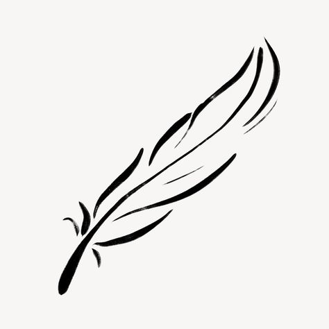 Feather clipart, drawing illustration, black and white design | free image by rawpixel.com / ton Feather Simple Drawing, One Line Feather Tattoo, Feather Graphic Design, Feather Illustration Design, Feather Outline Tattoo, Feather Line Drawing, Simple Feather Drawing, Feather Pen Drawing, Feather Line Art