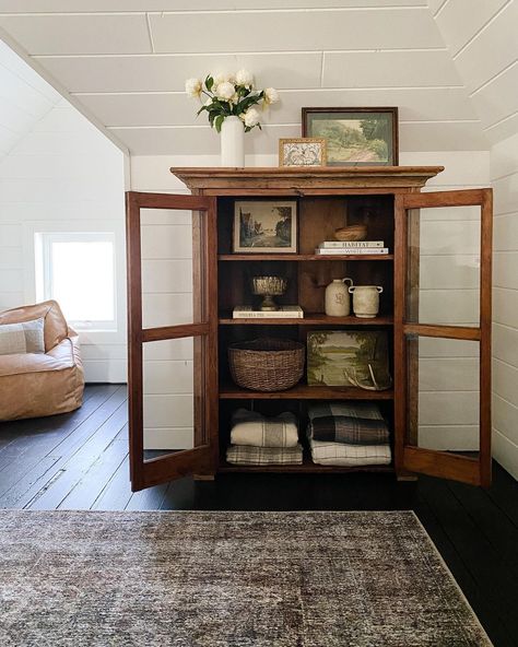 Raftyn | The Rignell Ranch on Instagram: “Antique Cabinet REVEAL! 🤎 I knew I would eventually find the perfect cabinet for the attic if I kept searching! Patience paid off…isn’t she…” Old Cabinets, Paid Off, Antique Cabinets, Antique Store, The Attic, Living Room Inspo, Home N Decor, Interior Inspo, House Inspo