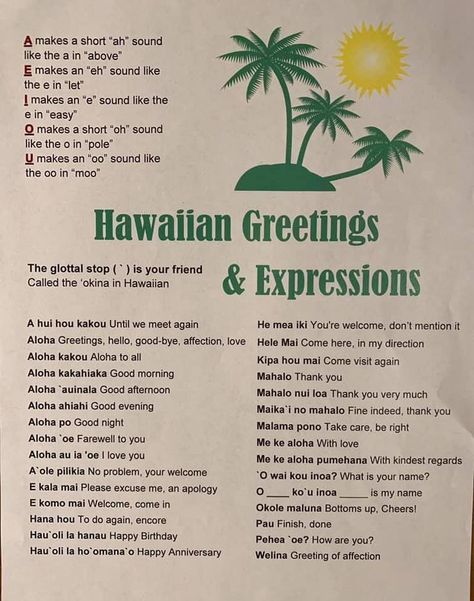 How To Move To Hawaii, Olelo Hawaii, Hawaii Language, Hawaiian Words And Meanings, Hawaii Culture, Hawaiian Pidgin, Hawaiian Words, Hawaii Quotes, Hawaiian Phrases