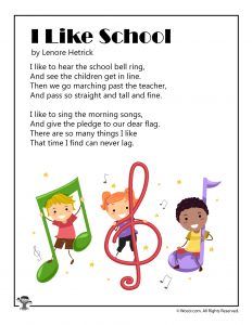 9 School Poems for Kids I Like School Poem, Poem Recitation For Grade 2, Poems About School Student, Poems For High School Students, Poems For Kindergarteners To Memorize, English Rhymes For Class 1, English Recitation Poems For Class 1, My School Poem, Poem On School