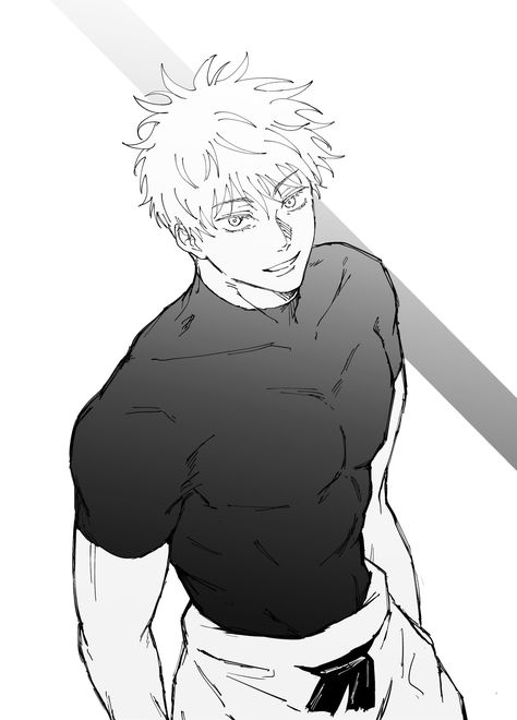 Gojo Compression Shirt, Gojo Physique, Fictional Character Crush, Anime Drawing, Gojo Satoru, Anime Sketch, Anime Character Design, Drawing Reference, Jujutsu Kaisen