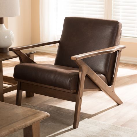 Arrives by Thu, May 19 Buy Baxton Studio Bianca Lounge Chair, Dark Brown at Walmart.com Furnitur Ruang Keluarga, Mid Century Lounge, Minimal Interior, Mid Century Lounge Chairs, Leather Lounge Chair, Baxton Studio, Leather Lounge, Modern Armchair, Modern Lounge Chairs