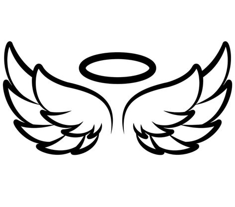 Angel Wings Clip Art, Back Tattoos For Women, فن الرسم بالمسامير, Nativity Angel, Angel Clipart, Cherub Tattoo, Draw Step By Step, Cross Tattoos For Women, Idee Cricut