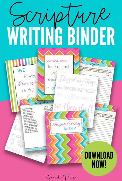 This 415+ page Scripture Writing Binder includes wall art, hand lettering sheets, daily journal pages to collect your thoughts, and more. Everything you need to dive into Gods word and study the scriptures! #binders #printables #printablebinder #scriptures #inspirationalprintables #Godlyprintable #Scripturebinder Scripture Writing Journal Ideas, Bible Binder, Lettering Sheets, Scripture Writing Journal, Kids Prayer Journal, Writing Binder, Spiritual Learning, Scripture Study Journal, Bible Reading Plans