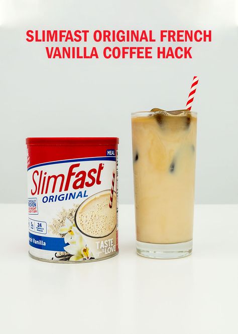 Frozen ☕ cubes + SlimFast Original French Vanilla = ❤️ *When used as part of the SlimFast Plan. Slim Fast Smoothie Recipes, Slimfast Recipes, Vanilla Smoothie Recipes, Veggie Smoothie Recipes, Slim Fast Diet Plan, Chocolate Smoothie Recipes, Slim Fast Shakes, Slim Fast Diet, Smoothie Benefits