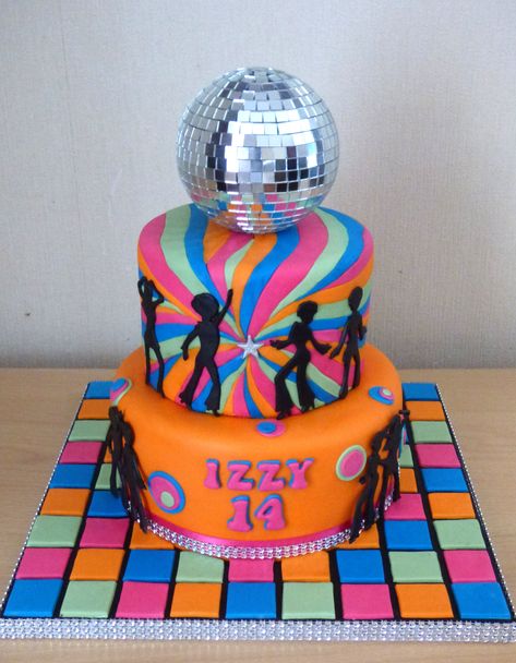 Dance Birthday Cake, Magician Cake, Diva Birthday Cakes, Disco Cake, 70s Party Theme, Susie Cakes, 70s Theme Party, Pool Party Cakes, 60th Birthday Party Decorations