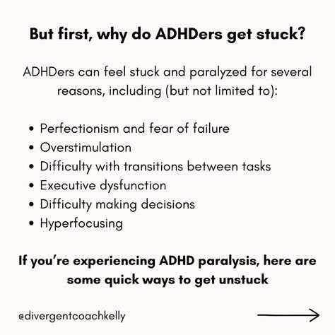 If you're feeling stuck, these strategies can help. The mini task boosts work the best for me. But not all strategies will work for all people, and some strategies will work great one day but not work at all the next. That's why it's helpful to have a bunch of different tools you can pull from when you're suffering from ADHD paralysis. . . . . . . #adhd #audhd #neurodivergent #adhdawareness #adhdmemes #adhdwomen #adhdsupport #adhdbrain Task Paralysis, How To Deal With Task Paralysis, Task Initiation Strategies, Executive Functioning Disorder Adults, Cbt Techniques, Attachment Disorder Adults, Audhd Tips, Different Tools, Todo List