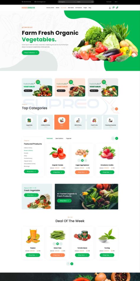 WordPress E-Commerce Website For Organic Grocery Shop Beauty Landing Page, Grocery Website, Instagram Feed Theme Layout, Landing Zone, Unique Website Design, E Commerce Design, Best Landing Pages, App Interface Design, Organic Groceries