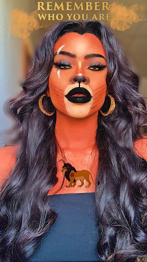 Scar Lion King Makeup Halloween, Scar Halloween Costumes For Women, Scar Diy Costume, Female Scar Costume Lion King, Diy Scar Costume, Two Women Costume Ideas, Scar Disney Costume, Jungle Book Makeup, Sally Makeup Looks