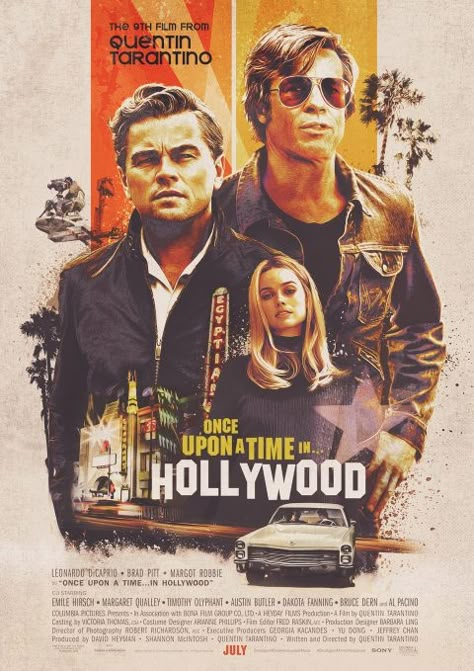 Once Upon a Time In Hollywood - PosterSpy Once Upon Time In Hollywood, Quentin Tarantino Movies, 9 Film, Tarantino Films, Hollywood Poster, Film Vintage, Film Posters Vintage, Movie Poster Wall, Movie Posters Design