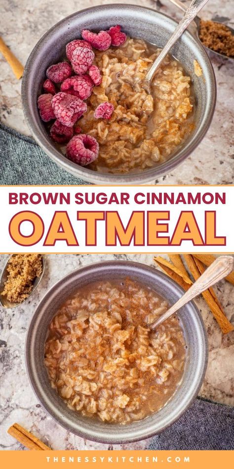 Your holiday brunch ideas must have this cinnamon brown sugar oatmeal! Everyone will love it at Christmas morning breakfast. Wholesome and deliciously cozy, this brown cinnamon oatmeal recipe is a great way to start the day! How To Make Oats Taste Good, Quick Oats Recipes Breakfast, Brown Sugar Cinnamon Oatmeal, Hosting Brunch At Home, Oatmeal Recipes Crockpot, Oatmeal Breakfast Recipes, Quick Oat Recipes, Oatmeal Recipes Breakfast, Holiday Brunch Ideas