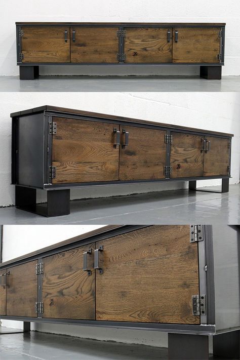 Meja Industrial, Diy Industrial Furniture, Urban Furniture Design, Industrial Storage Cabinets, The Carpenters, Industrial Interior Style, Industrial Design Furniture, Metal Furniture Design, Regal Design