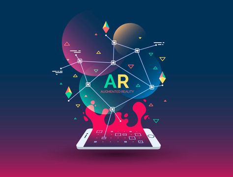 Abstract creative illustration with augmented reality phone, vector illustration Vector | Premium Download Virtual Reality Education, Ar Augmented Reality, Augmented Reality Apps, Virtual Reality Design, Augmented Virtual Reality, Ar Technology, Virtual Reality Games, Web Design Trends, Creative Illustration