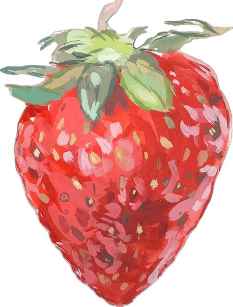 Shanna Van Maurik on Instagram: “🌸✨🌸Closeup of this 🍓! I’ve never painted a strawberry before! I always thought painting the seeds would be really annoying lol but it was…” Painting Of A Strawberry, Strawberry Art Painting, Gouache Painting Fruit, How To Paint A Strawberry, Strawberry Slice Drawing, Fruit Painting Ideas, Strawberry Acrylic Painting, Thought Painting, Painting Of Fruit