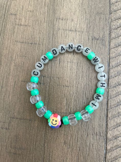 Rave Candies Bracelets, Candy Bracelet Ideas Rave, Candi Ideas Rave, Funny Rave Kandi, Festival Candy Bracelets, Festival Kandi Ideas, Rave Candy Ideas, Rave Kandi Ideas Funny, Rave Kandi Ideas Edm