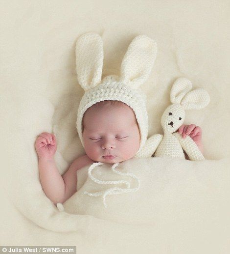 Julia says she creates a calm and tranquil atmosphere for the themed photoshoots to take p... Baby Theme Photoshoot, Easter Baby Photos, Newborn Baby Props, Newborn Baby Dresses, Foto Newborn, Baby Announcement Pictures, Newborn Baby Photoshoot, Easter Baby, Newborn Baby Photos