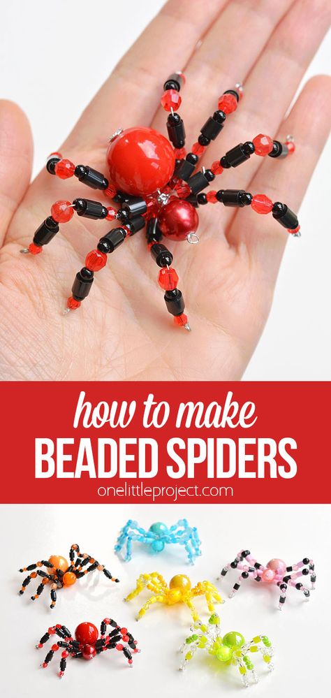 Diy Spider Ornaments, Pony Bead Bat Pattern, Christmas Spiders Diy, Halloween Sellable Crafts, Group Craft Ideas For Adults, Fall Diy Kids Craft Ideas, Diy Pony Bead Crafts, Fun Creative Activities For Kids, Kids Bead Crafts