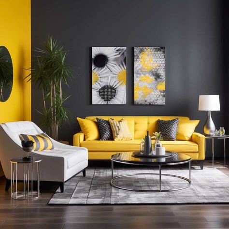 Yellow Livingroomideas, Yellow Living Room Decor, Yellow Decor Living Room, Decor Color Palette, Home Decor Shelves, Yellow Room, Yellow Living Room, Yellow Home Decor, Living Room Design Inspiration