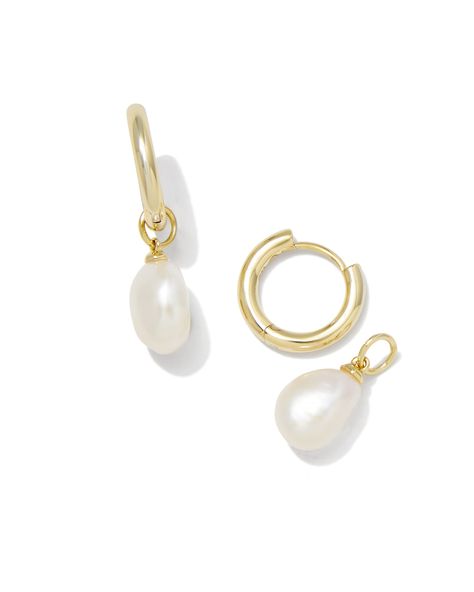 Classy and chic, we’re obsessed with the Willa Gold Pearl Huggie Earrings in White Pearl—and you will be, too! A dainty cultured freshwater pearl dangles from a petite huggie for a lightweight style you’ll pair back with any stack. Metal 14k Gold Over Brass Material White Pearl Closure Ear Post Size 1.8" Outside Diameter, 0.4"L X 0.3"W CharmDue to the one-of-a-kind nature of the medium, exact colors and patterns may vary slightly from the image shown. | Kendra Scott Willa Gold Huggie Earrings in White | Pearl Huggie Earrings Gold, Kendra Scott Necklace, Kendra Scott Earrings, Huggie Earrings, Freshwater Cultured Pearls, Brass Material, Gold Fashion, Gold Pearl, Huggies Earrings