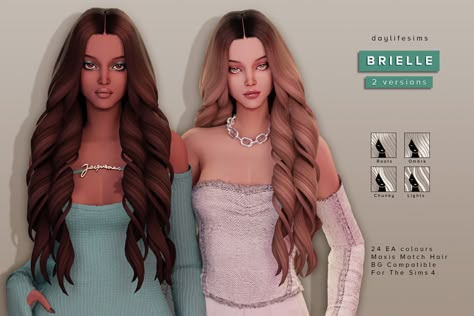 Sims 4 Cc Curled Hair, Sims 4 Cc Hair Curls, Sims 4 Big Hair Cc, Ts4 Maxis Match Hair, The Sims 4 Hair Maxis Match, Ts4 Hair Cc Maxis Match, Sims 4 Cc Finds Hair, Daylife Sims, Hair Ts4