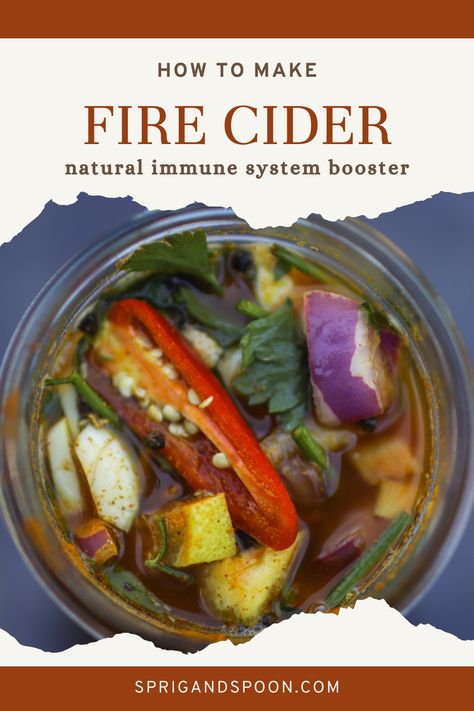 Fire cider is a potent herbal tonic designed to boost your immune system and aid digestion. Perfect for warding off colds and flu during the winter months, this simple recipe is easy to make and can help keep your entire family healthy all season long. Discover how to craft this revitalizing tonic and enjoy its benefits throughout the colder months! Fire Cider Benefits, Fire Cider Recipe, Healthy Winter Meals, Herbal Remedies Recipes, Herbal Tonic, Vegan Cleanse, Fire Cider, Tonic Recipe, Cider Recipe