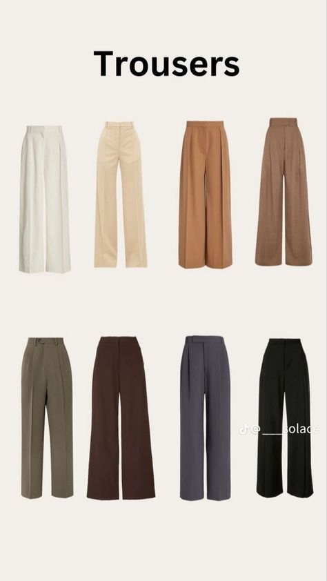 Lose Brown Pants Outfit, Capsule Formal Wardrobe, Business Casual Trouser Outfits, Formal Pant Designs For Women, Formal Capsule Wardrobe Work Outfits, Women Formal Trousers Design, Office Outfits Women Pants, Business Casual Outfits Trousers, Modest Pants Outfits Classy