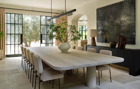 William Hefner, White Oak Dining Table, White Oak Table, Upholstered Banquette, Jeremiah Brent, California Living, Bay House, Large Dining Table, Large Dining Room