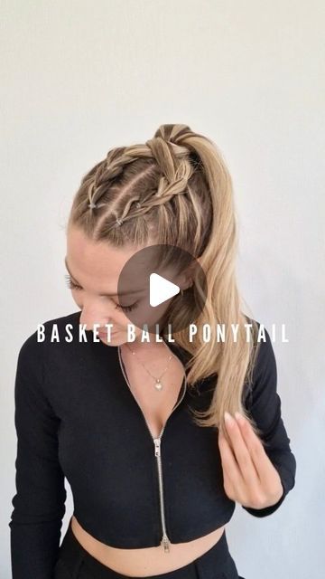 Poppy ✨️♏️ on Instagram: "SPORTY HAIR pt4🏀Comment the next sport🫶Thanks for your ideas, luv u🙏  .  .  #braidedhair #braidedhairstyles #sporthairstyle #gymgirl  #coiffure #hair #hairstyle #hairstylevideo #hairstyletutorial  #rubberbandhairstyles #dutchbraid #braidhack #sportygirl #pullthroughbraid #hairhack #gymhairstyle #gymhair #basketball #sport #basketball #basketball🏀" Cute Gym Updos Workout Hair, Cute Runner Hairstyles, Sport Ponytail Hairstyles, Girls Sports Hairstyles, Simple Sporty Hairstyles, Cute Golf Hairstyles, Hairstyles For Basketball, Football Game Day Hair, Cute Basketball Hairstyles