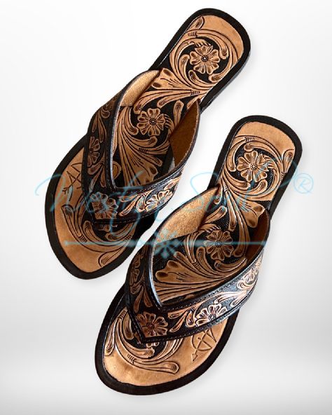 Summer Days Tooled Leather Sandals Women's tooled genuine leather flip flop style sandals. These gorgeous sandals feature a tooled leather foot bed and straps. Available in whole sizes only. Recommend if you wear a half size to size down on these sandals. Hand Tooled Leather Huarache Sandals For Summer, Artisan Hand-tooled Huarache Sandals For Summer, Traditional Hand-tooled Brown Sandals, Traditional Brown Hand-tooled Sandals, Bohemian Hand Tooled Brown Sandals, Bohemian Brown Hand Tooled Sandals, Artisan Hand-tooled Sandals For Summer, Summer Leather Sandals With Hand-tooled Details, Brown Hand Tooled Sandals For Festival