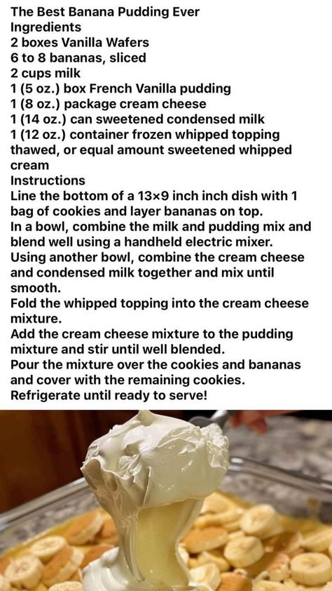 Crockpot Banana Pudding, Easy Banana Pudding Recipe Simple, Old Fashion Banana Pudding From Scratch, No Cook Banana Pudding, Banana Pudding Recipe With Cream Cheese, Banana Pudding Cream Cheese, Paula Deen Banana Pudding Recipe, Vanilla Wafer Banana Pudding, Oreo Cakes