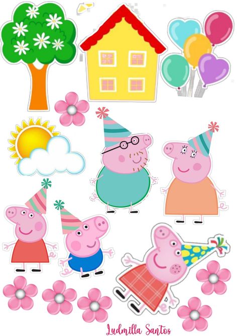 Peppa Pig Birthday Cake Topper Printable, Peppa Pig Party Printables, Peppa Pig Stickers Printable, Pepa Pig Cake Topper Printable, Peppa Pig Topper Printable, Peppa Cake Ideas, Peppa Pig Cake Topper Printable Free, Pepa Pig Topper, Peppa Pig Cake Topper Printable