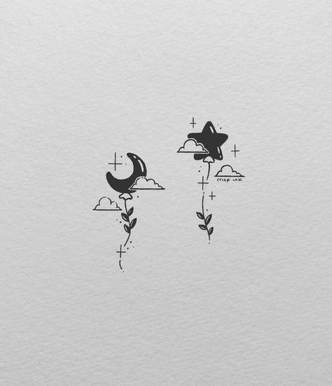 Rachael on Instagram: "Pick your 🎈 • • • #balloons #moon #star #art #ink #inkwork #inkdrawing #pen #penwork #pendrawing #illustration #illustrationartists #pigmamicron #handdrawn #handsketch #lafayette #louisiana" Crisp Ink, Micron Pen Art, Cute Matching Tattoos, Small Matching Tattoos, Matching Sister Tattoos, Drawing Stars, Lafayette Louisiana, Doodle Tattoo, Cute Little Tattoos