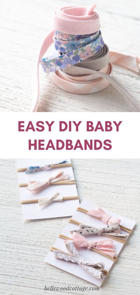 Diy Newborn Headbands No Sew, Diy Newborn Bows Head Bands, Newborn Bows Headband Diy, Infant Hair Bows Diy, How To Make Newborn Bows, Diy Nylon Headbands Baby Bows, Diy Baby Hair Bows Head Bands, How To Make Bows From Fabric, Infant Bows Headband Diy