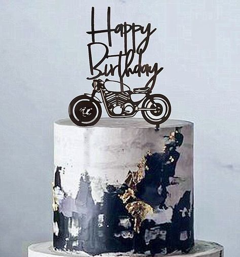 Motorcycle Cake Topper, Motorcycle Birthday Cakes, 50th Birthday Cakes For Men, Motorbike Cake, 60th Birthday Cake Toppers, Motorcycle Cake, Motorcycle Birthday, 57th Birthday, Happy Birthday Man