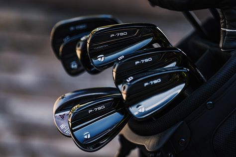 TaylorMade P•790 Black Irons | MyGolfSpy Golf Practice Drills, Golf Course Photography, Iron Club, Golf Pictures, Taylormade Golf, Classic Golf, Golf Irons, Golf Set, Golf Practice