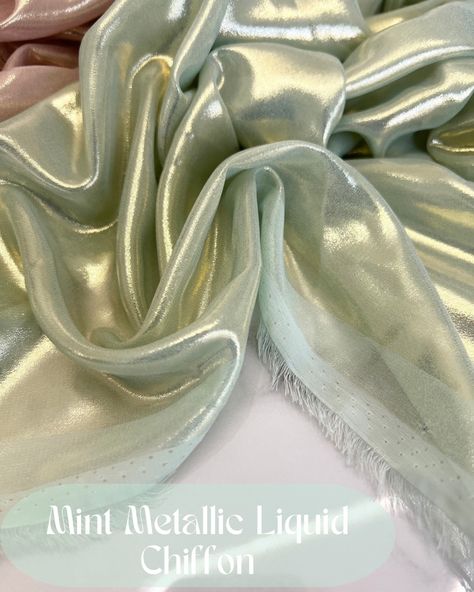 ✨Take Your Wardrobe to a Whole New Glossier Level with the Latest Metallic Liquid Sheen Chiffon Fabric! ✨ We’re imagining dreamy drapery dresses in this luxe fabric! 👗 What are you planning to create with this incredible fabric? . . . . . . . . . . . . #fabric #fabricshopping #fashiondesigner #luxefabrics #fabricsdubai #Textiles #fashion #instafashion #lovetosew #sewing #fashiondesign #highfashion #eveningwear #luxury #metallicliquidchiffon #chiffonfabric #chiffon #wholesalefabrics #metallicliq Liquid Chiffon Dress, Drapery Dress, Aesthetic Fabric, Clothing Fabric Patterns, Black Metal Jewelry, Metallic Liquid, Textures Fashion, Fabric Board, Colour Combinations Fashion