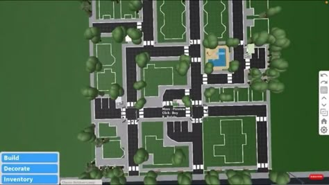 Nyc Bloxburg Layout, New York Bloxburg City Layout, Bloxburg Apartment Layout Exterior, Bloxburg New York City Layout, Bloxburg City Layout, Bloxburg Town Layout, Bloxburg City Ideas, Town Layout, Bloxburg City