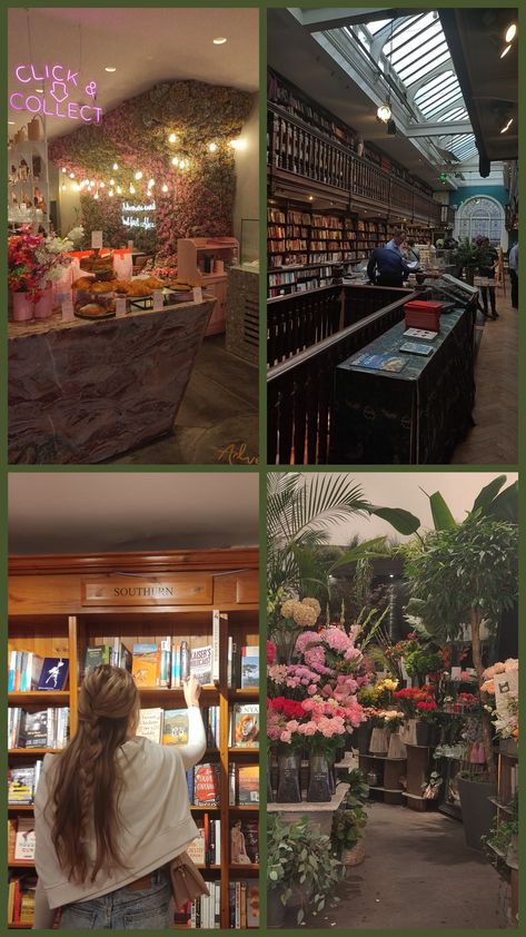 Flower Shop Cafe Aesthetic, Bookstore Flower Shop, Bookstore And Flower Shop, Flower Coffee Book Shop, Bookstore Cafe Flower Shop, Coffee And Flower Shop, Flower Shop Instagram, Flower Coffee Shop, Flower Shop Cafe