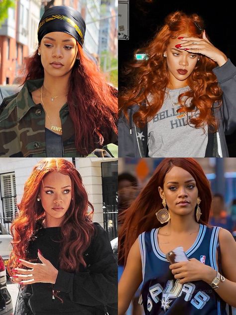 Rihanna In Red, Rihanna Hair Color, Narnia Susan, Celebrity Reference, Roman Reloaded, Colourful Wigs, Ginger Hair Dyed, Princess Harry, Ella Balinska