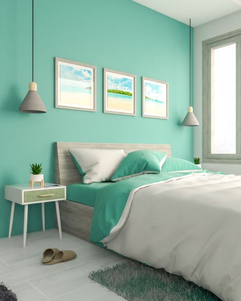 Teal Bedroom Designs, Room Color Ideas Bedroom, Teal And Gray Bedroom, Teal Bedroom Decor, Teal Rooms, Beautiful Bedroom Colors, Room Color Combination, Wall Color Combination, Grey Bedroom Decor