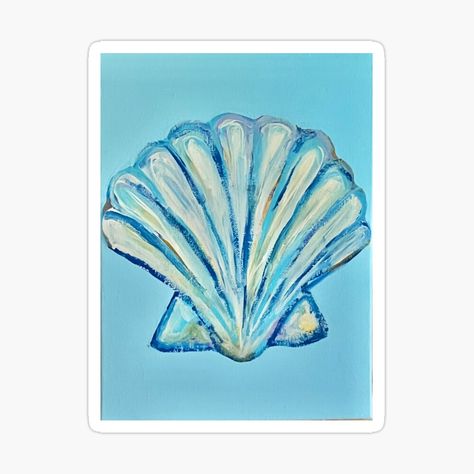 Get my art printed on awesome products. Support me at Redbubble #RBandME: https://www.redbubble.com/i/sticker/seashell-painting-by-maddygauks/161937022.EJUG5?asc=u Acrylic Seashell Paintings, Seashell Painting Ideas Easy, Seashell Drawing, Shell Painting, Seashell Painting, Painted Shells, Shell Art, Anime Music, Artsy Fartsy