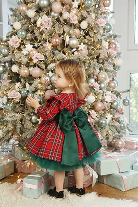 Toddler Christmas Dress, Christmas Dress Baby, Red Christmas Dress, Girls Christmas Outfits, Plaid Baby, Kids Dress Wear, Baby Christmas Outfit