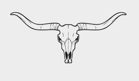 Tiny Longhorn Tattoo, Longhorn Hand Tattoo, Texas Drawing Ideas, Longhorn Tattoo For Men, Long Horn Tattoo Ideas, Bull Horns Tattoo, Koda Tattoo, Bull Horn Tattoo, Small Texas Tattoo